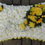 Based Pillow with Yellow Spray