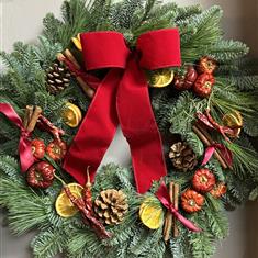 Pine Door Wreath - Traditional Hand Made 