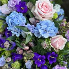 Pink And Blue Casket Spray 