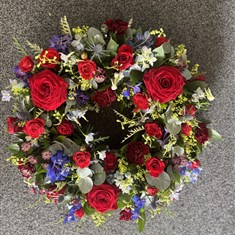 Red and Blue Wreath